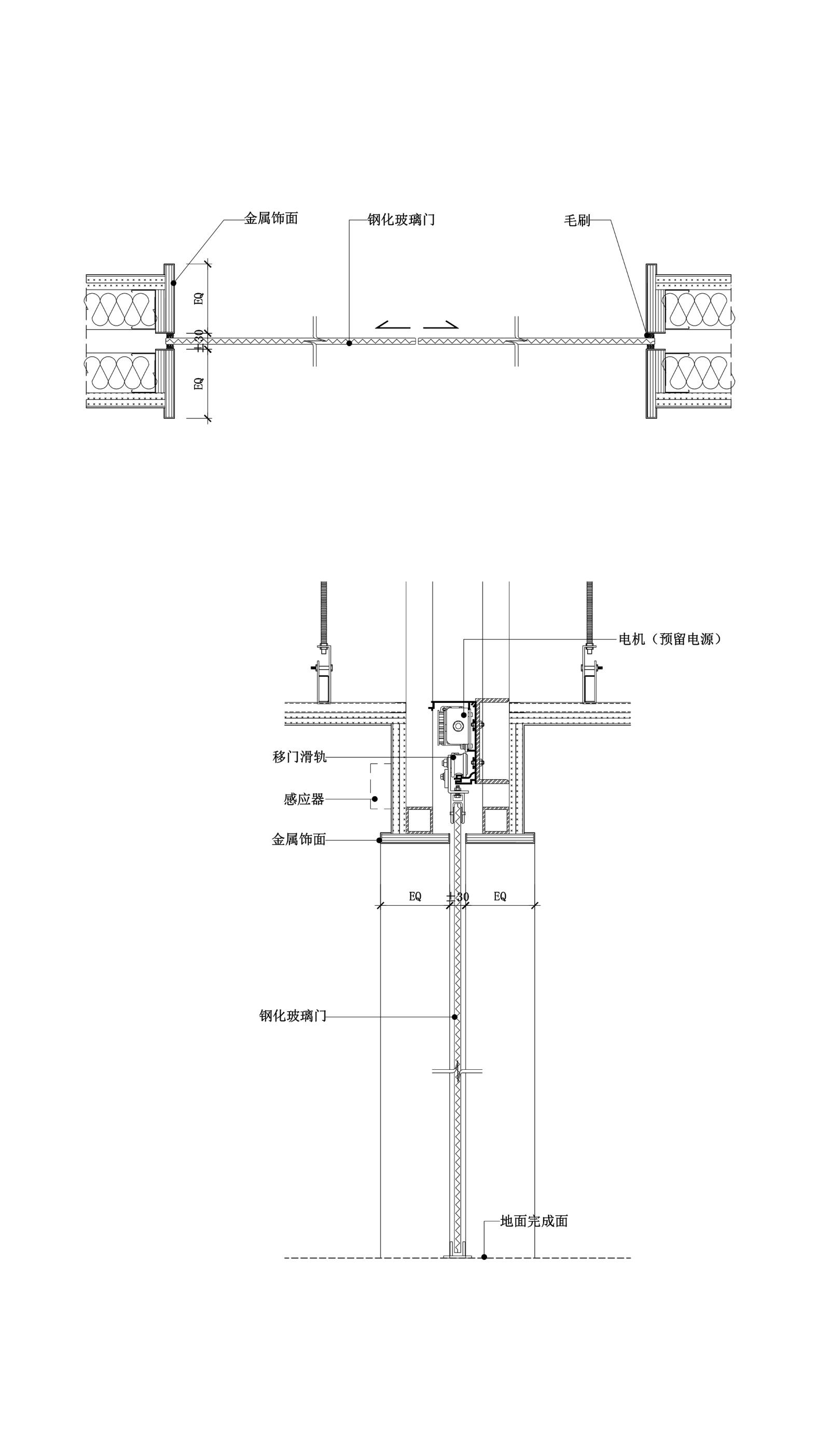 电动玻璃移门cad施工图下载【ID:356569527】