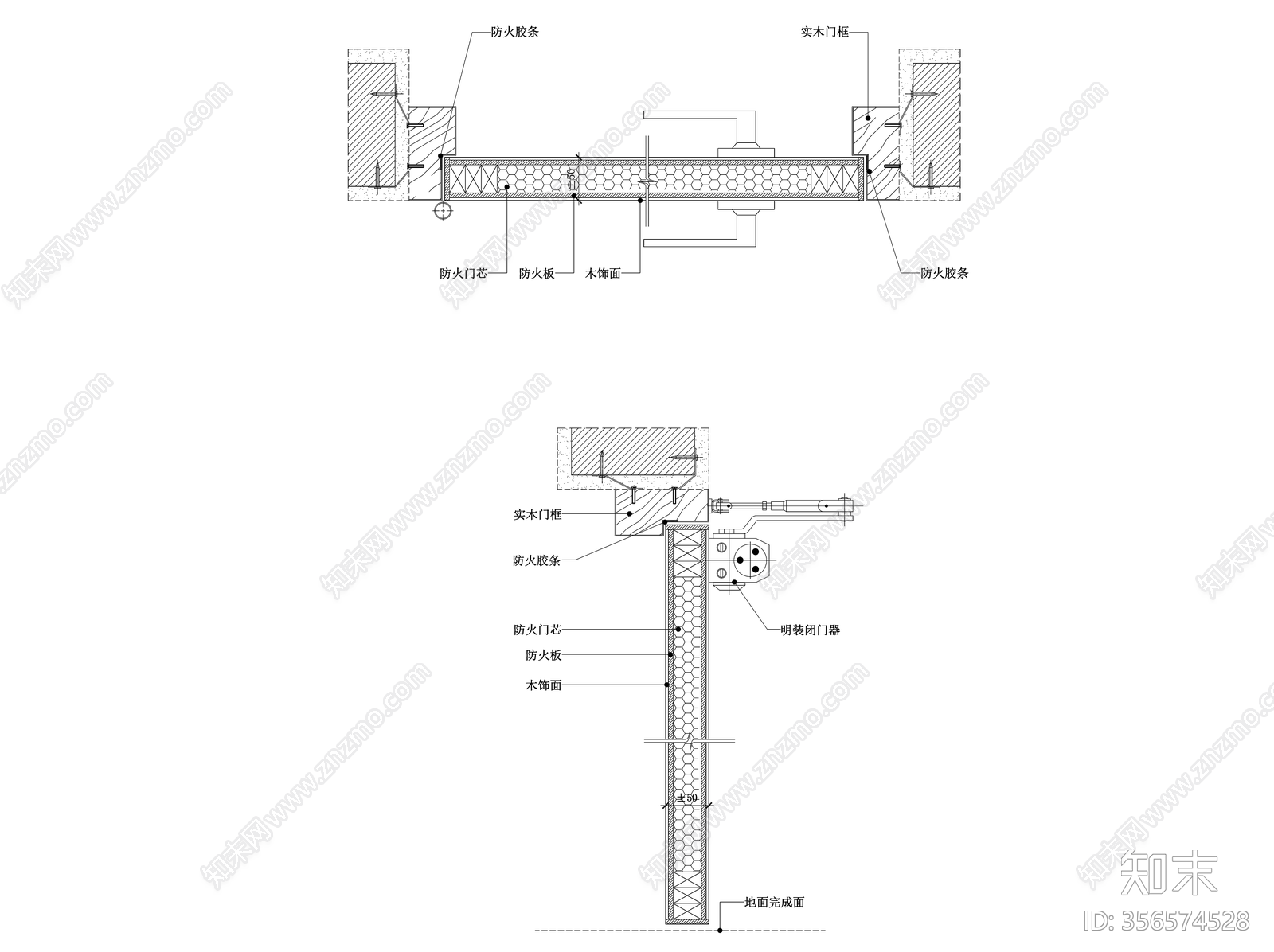 木制防火门cad施工图下载【ID:356574528】