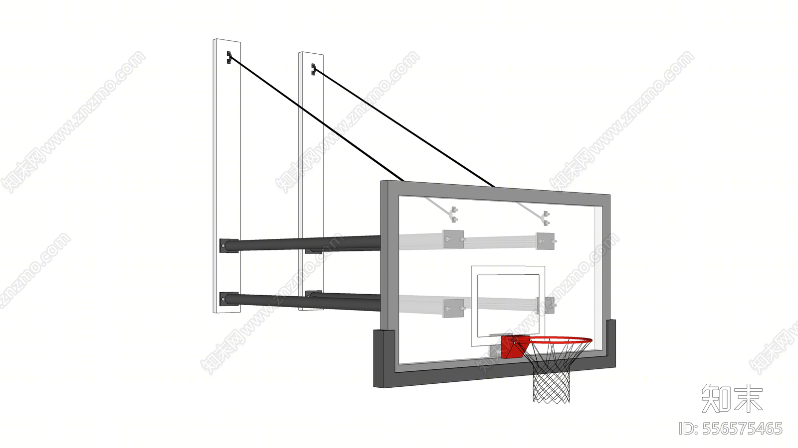 现代风格篮球架SU模型下载【ID:556575465】