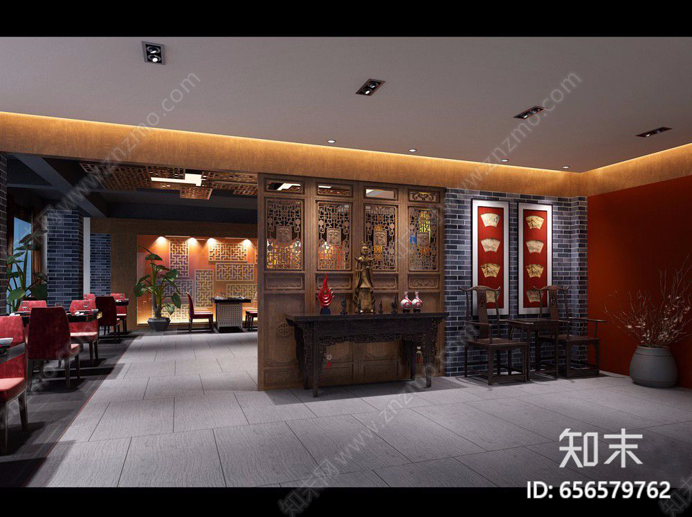 中式餐饮店cad施工图下载【ID:656579762】