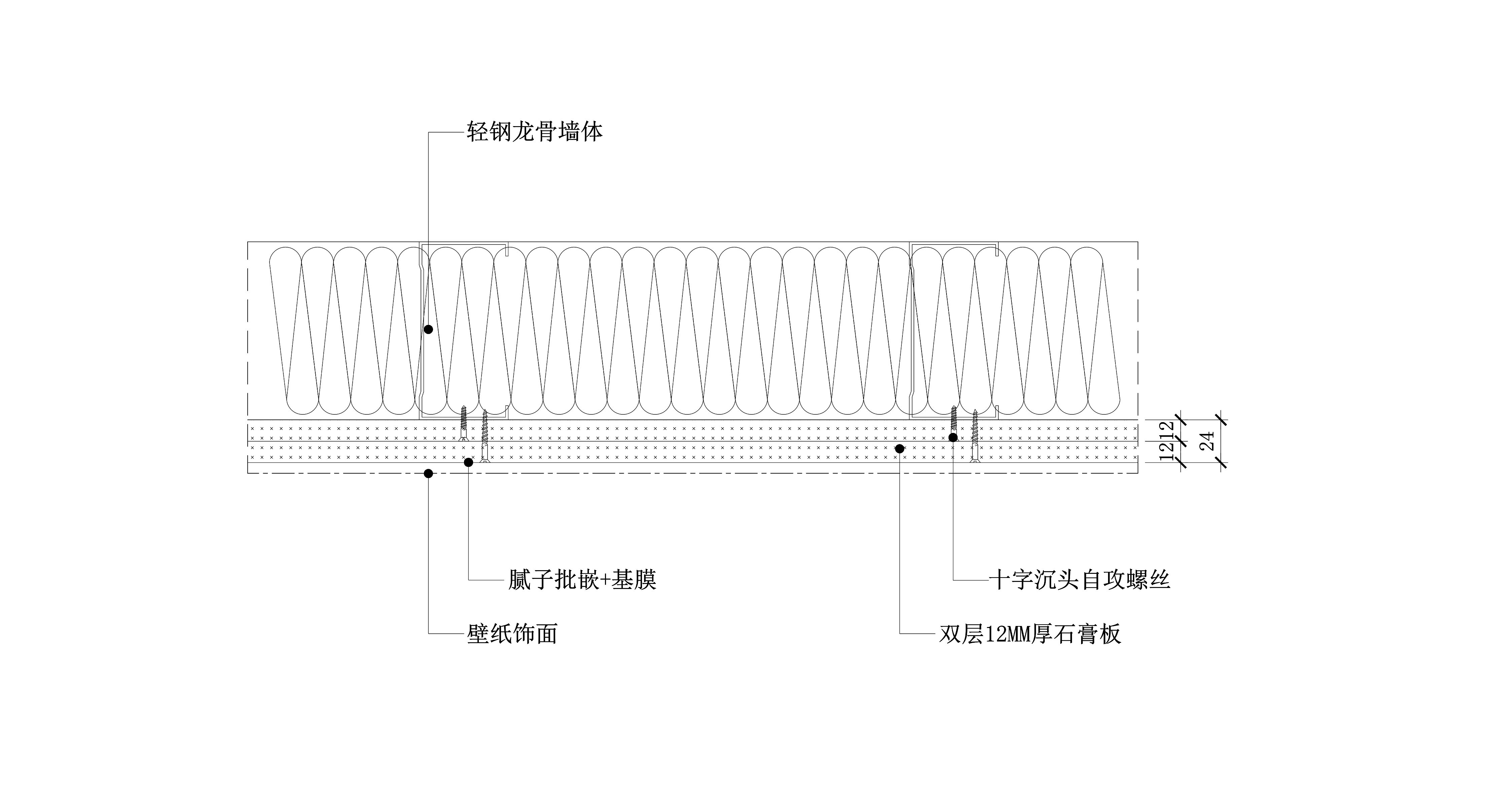 壁纸饰面墙面节点图施工图下载