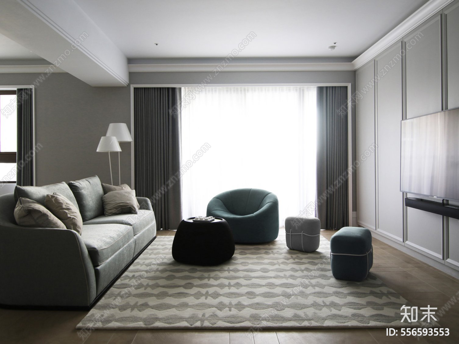 台湾高级灰现代住宅施工图下载【ID:556593553】