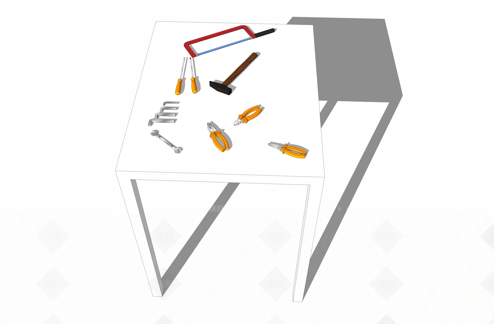 现代风格修理工具SU模型下载【ID:656607853】