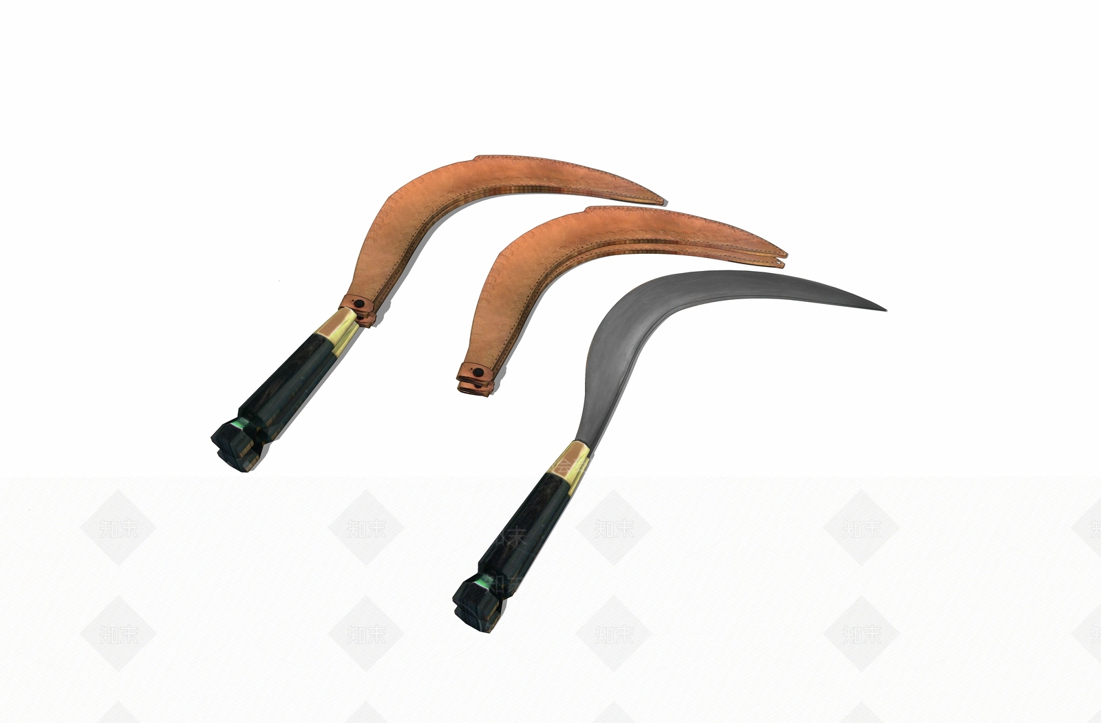 中式风格刀剑SU模型下载【ID:856608818】