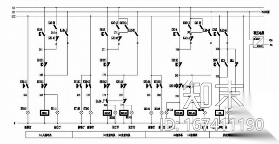 冷却塔全套PLC控制原理图cad施工图下载【ID:167411190】