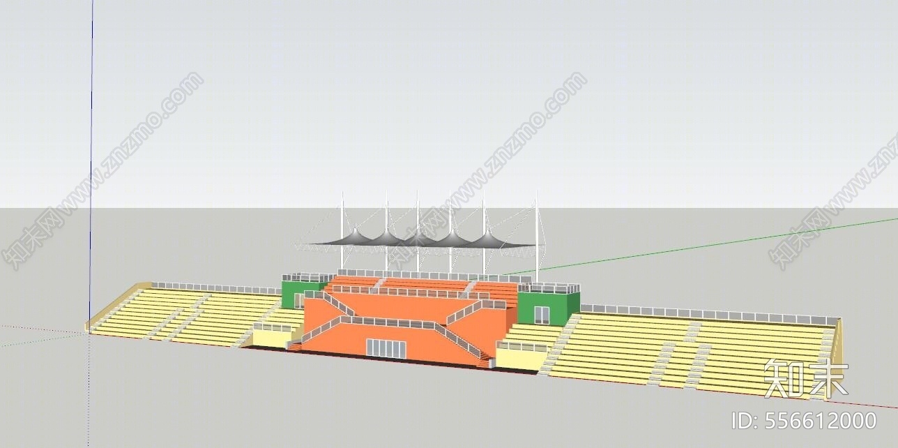 现代风格体育馆SU模型下载【ID:556612000】