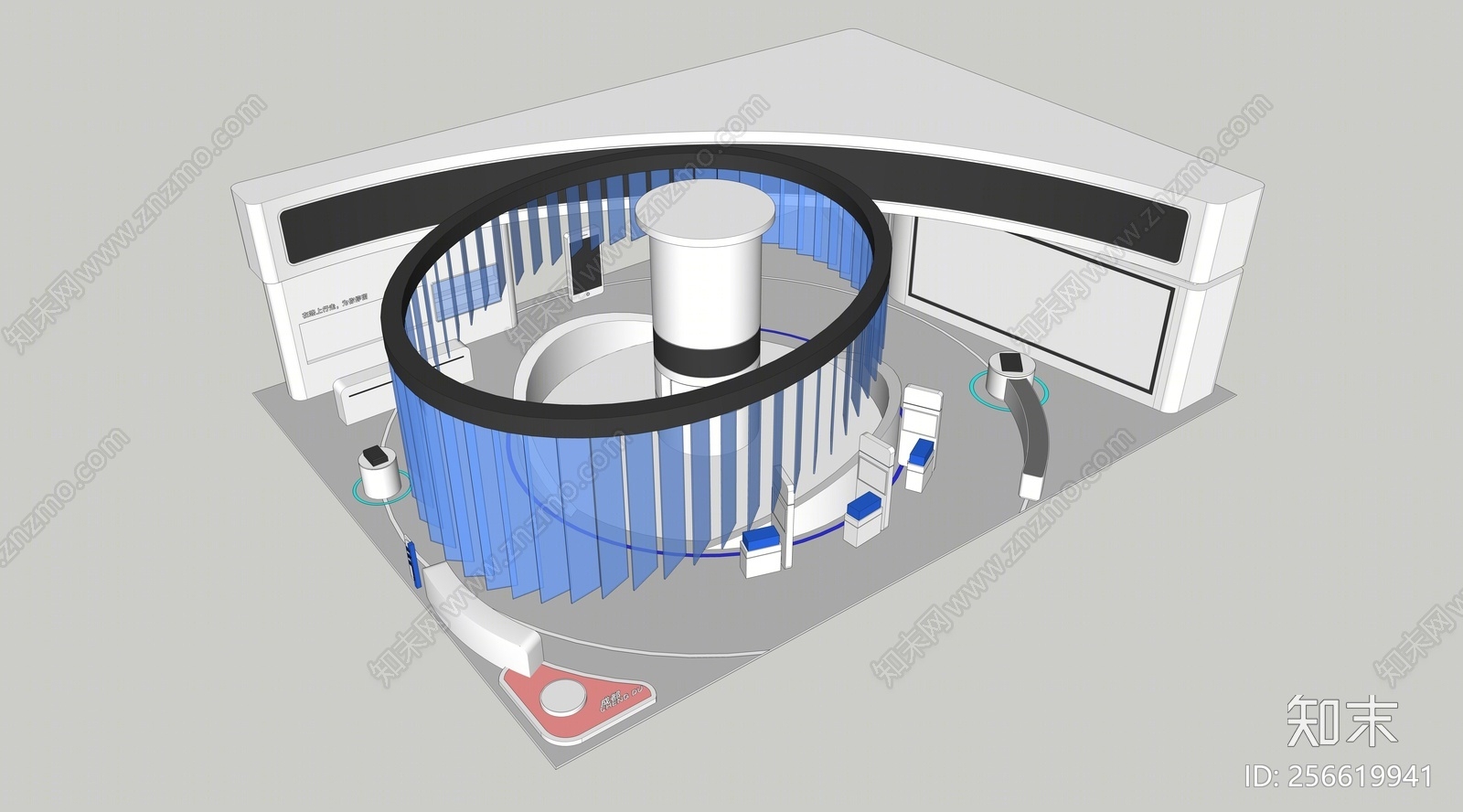 现代风格其他展厅SU模型下载【ID:256619941】