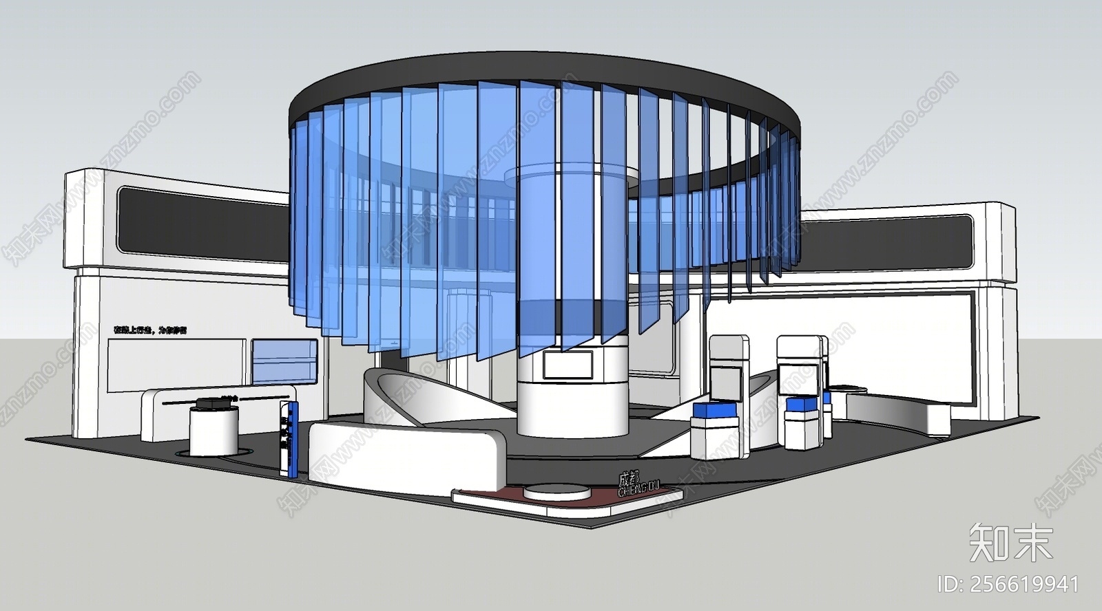 现代风格其他展厅SU模型下载【ID:256619941】