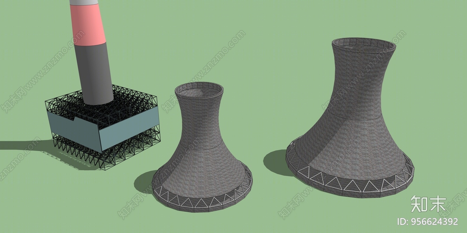 工业风格烟囱SU模型下载【ID:956624392】