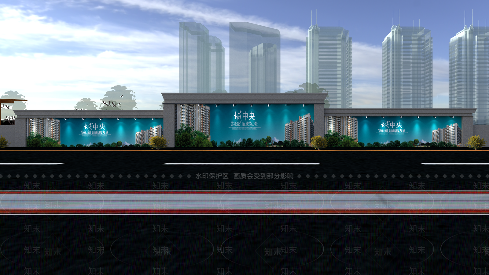 新中式风格房地产大门SU模型下载【ID:956686146】