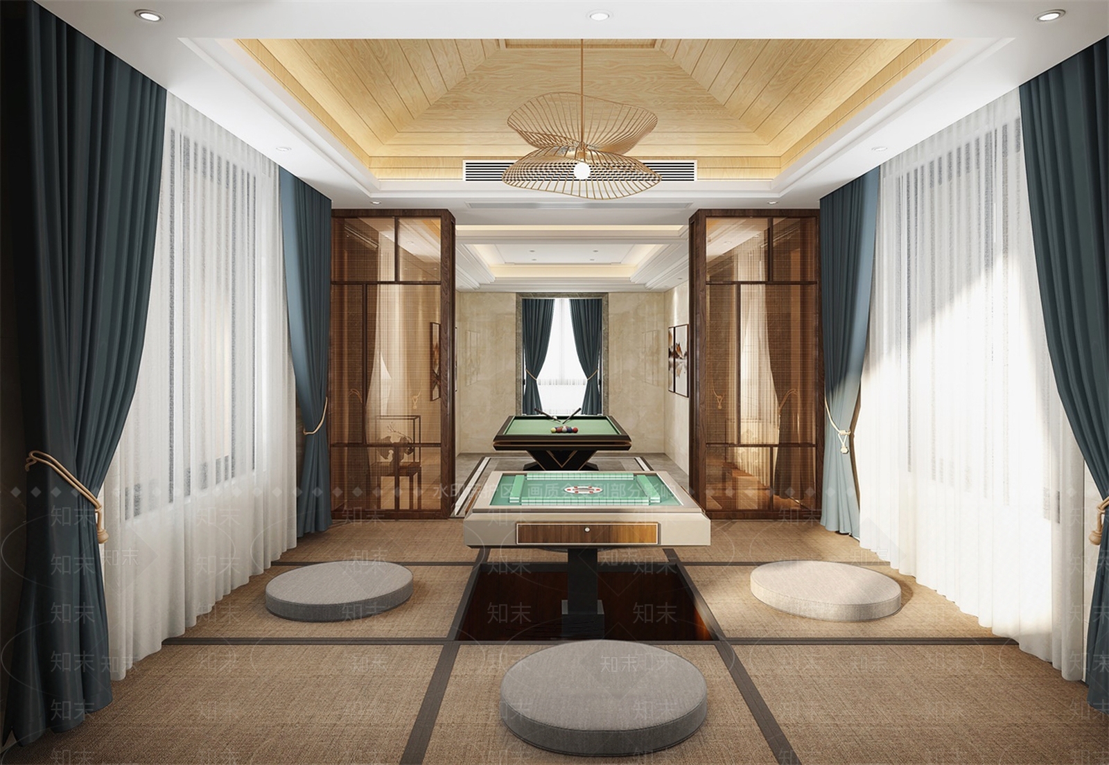新中式休闲娱乐室3D模型下载【ID:956689068】