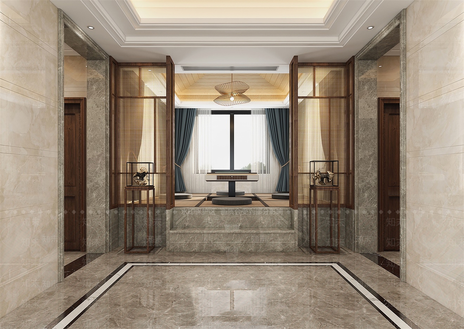 新中式休闲娱乐室3D模型下载【ID:956689068】