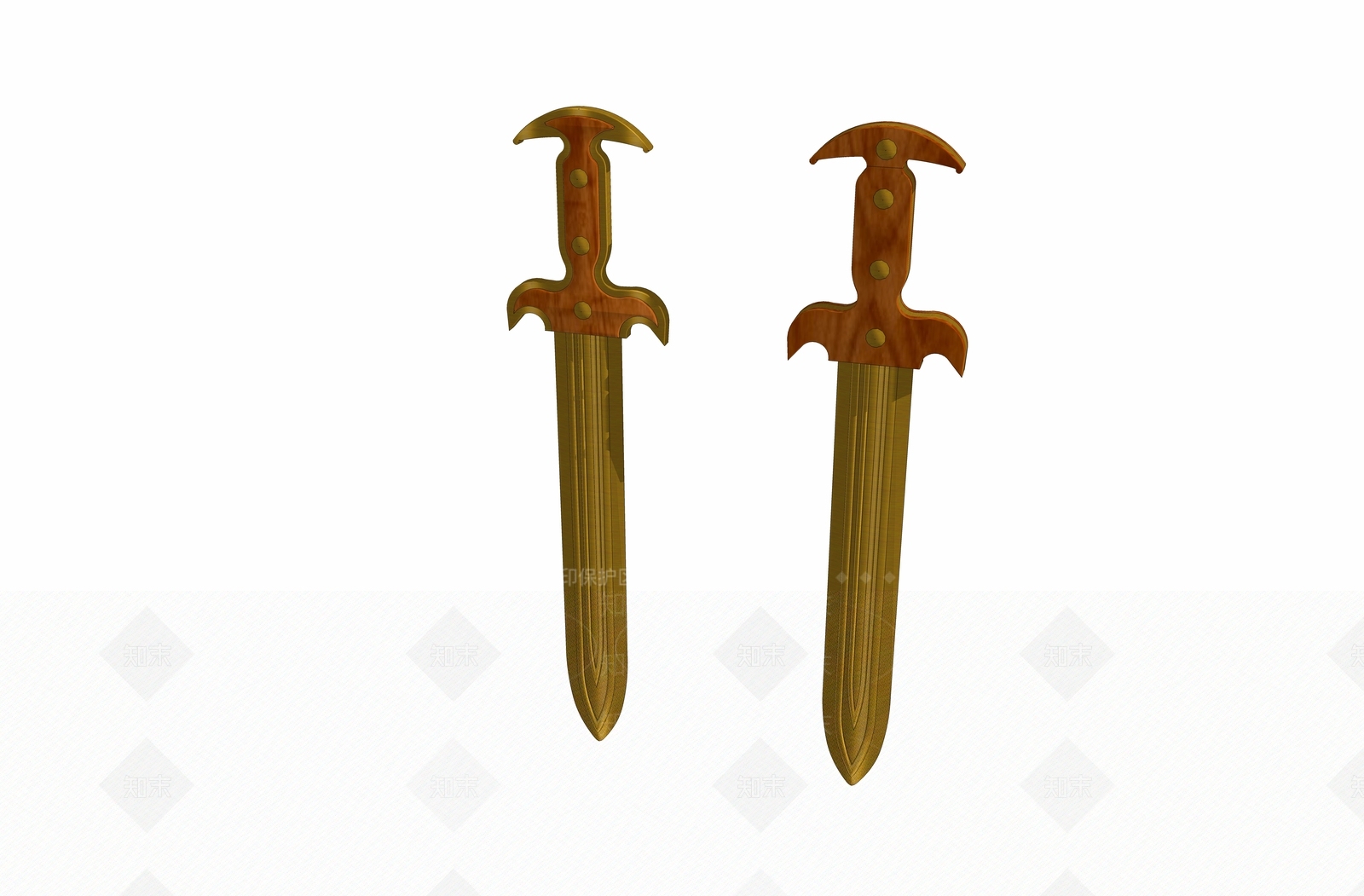 现代风格刀剑SU模型下载【ID:856691891】
