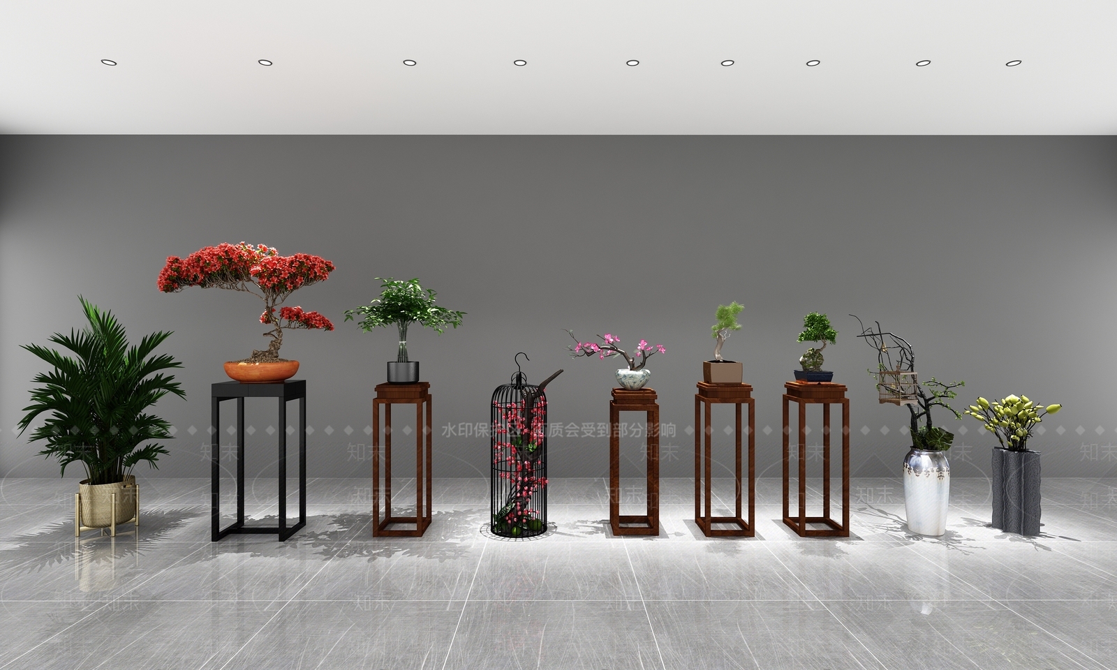 中式盆景3D模型下载【ID:356747500】