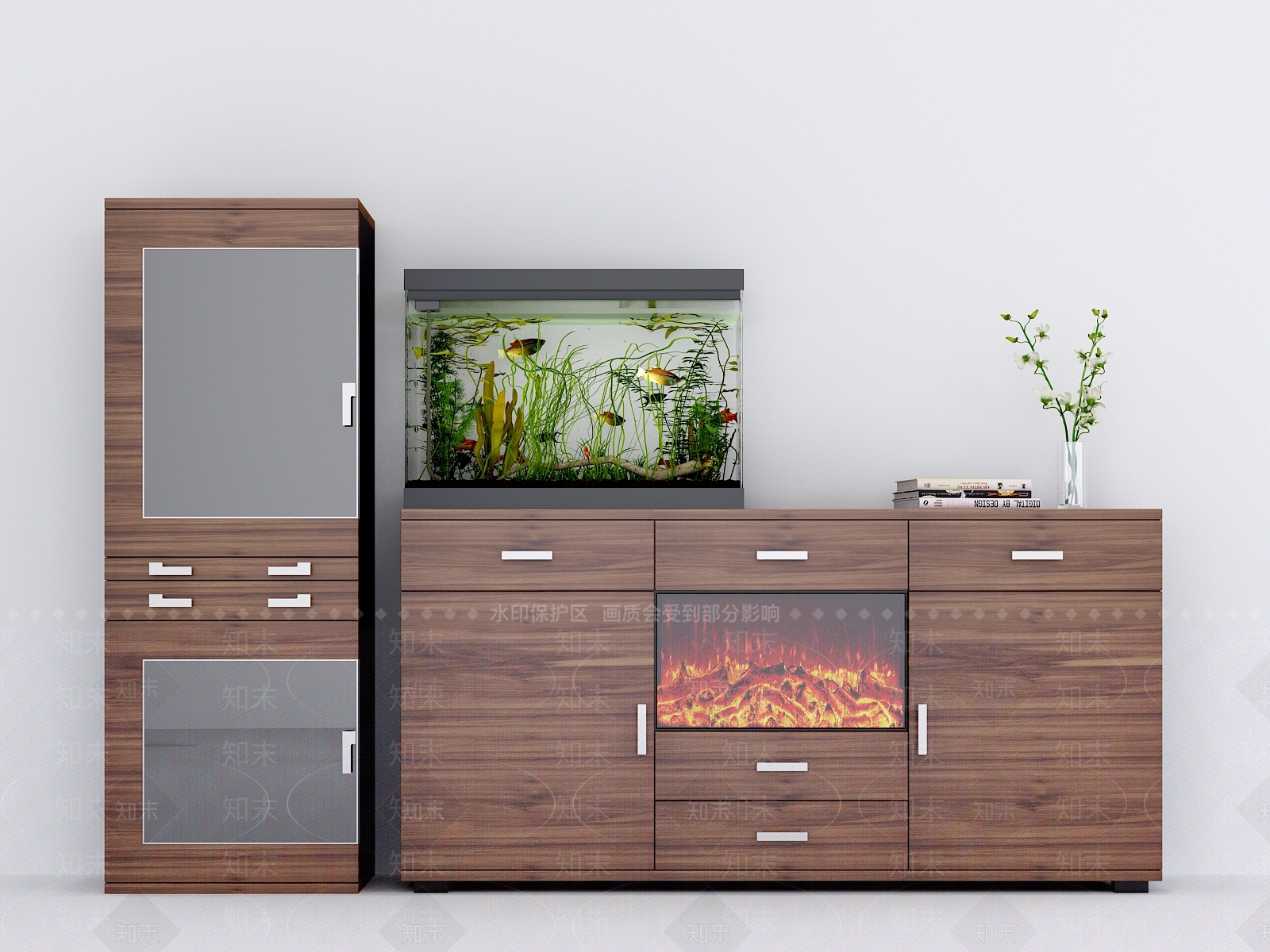 现代装饰柜3D模型下载【ID:656747767】