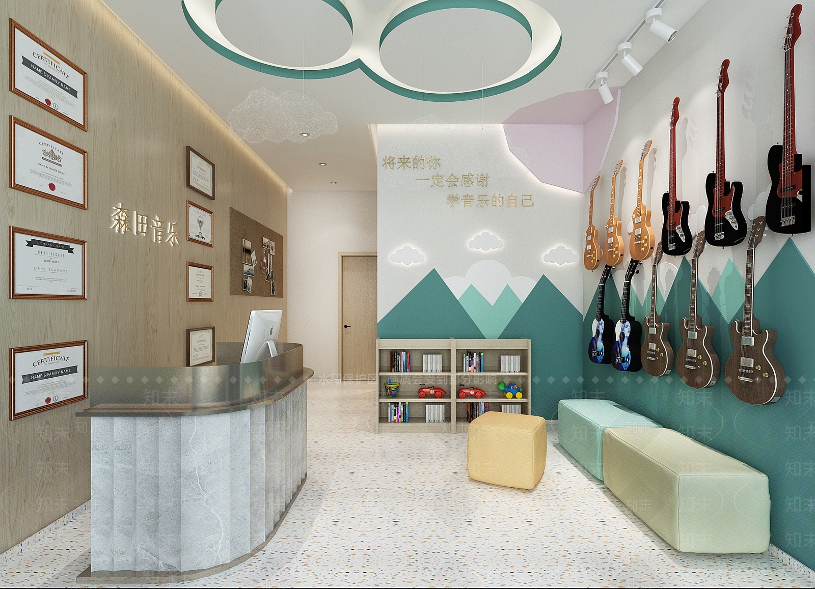 现代轻奢风格琴行3D模型下载【ID:956759914】