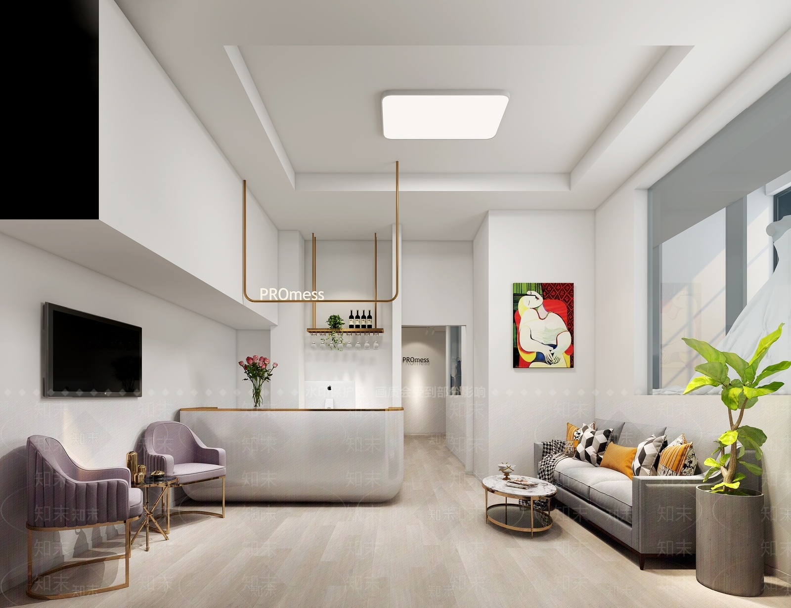 现代风格婚纱店3D模型下载【ID:956779313】
