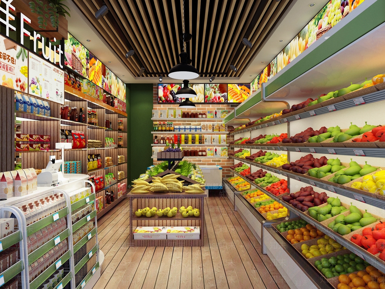 现代水果店3D模型下载【ID:656790369】