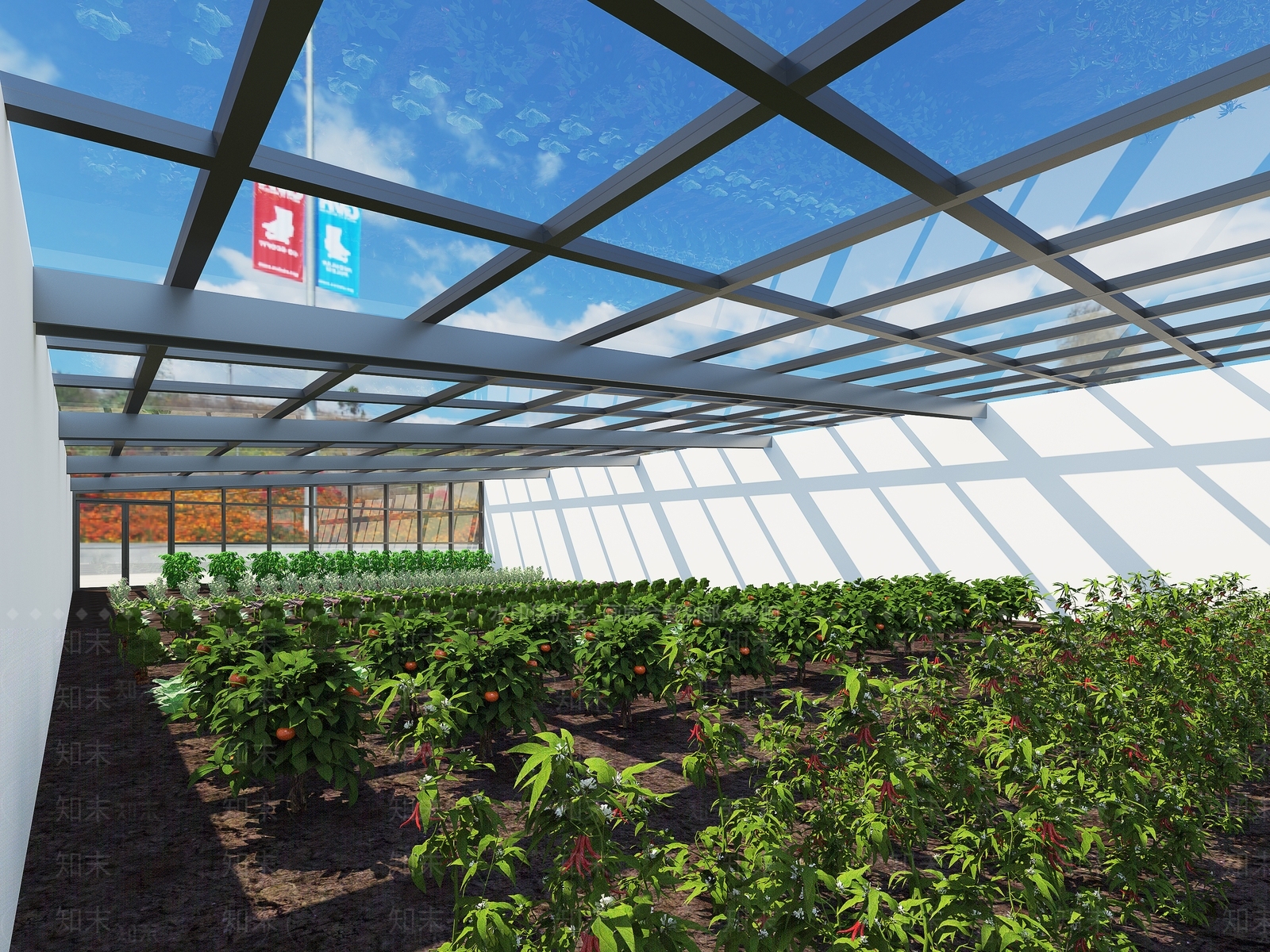 现代蔬菜大棚温室3D模型下载【ID:356825678】