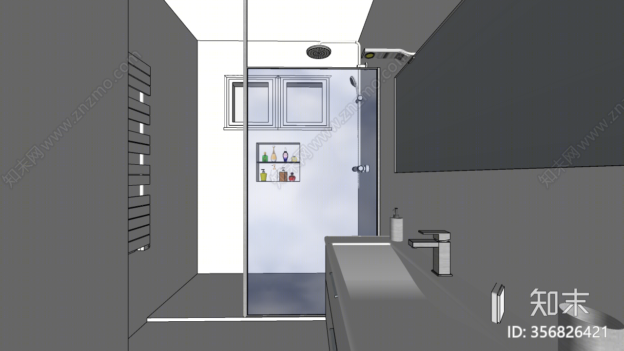 现代风格家居卫生间SU模型下载【ID:356826421】