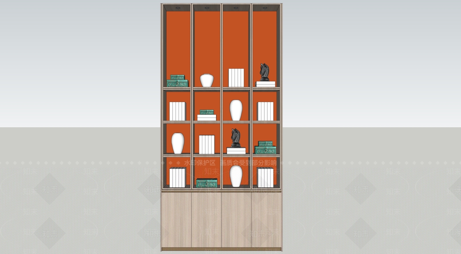 现代风格陈列柜SU模型下载【ID:356831396】
