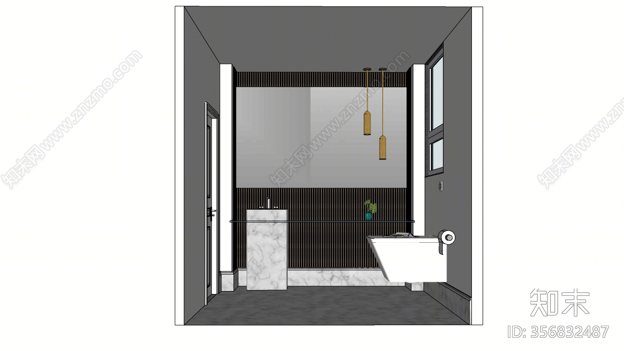现代风格家居卫生间SU模型下载【ID:356832487】