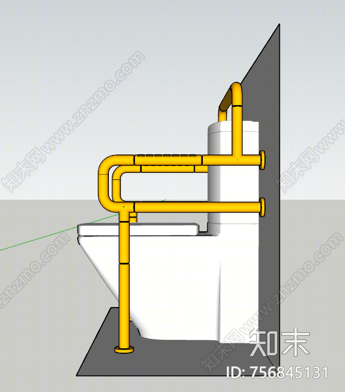 现代风格马桶SU模型下载【ID:756845131】