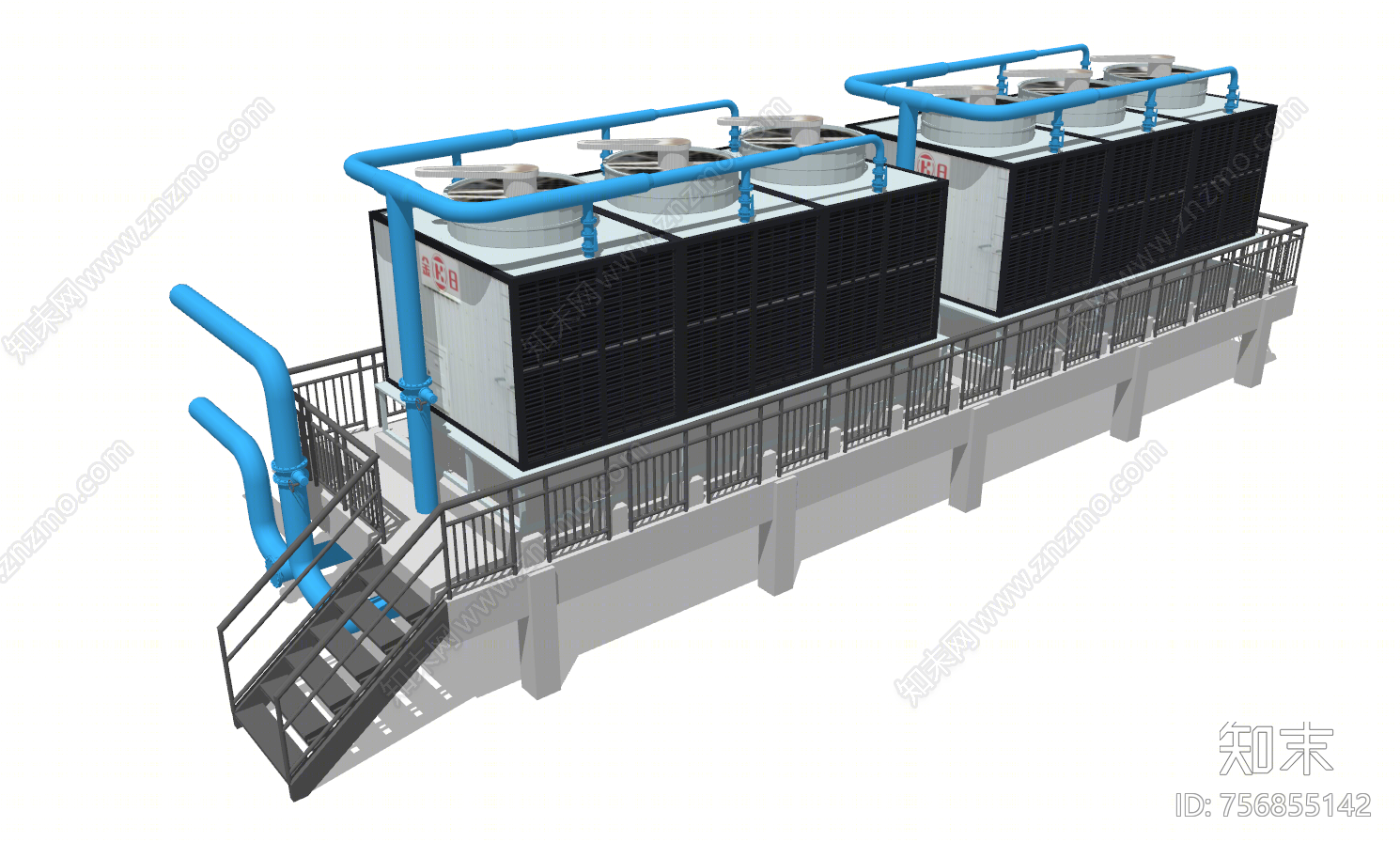 工业冷却塔SU模型下载【ID:756855142】