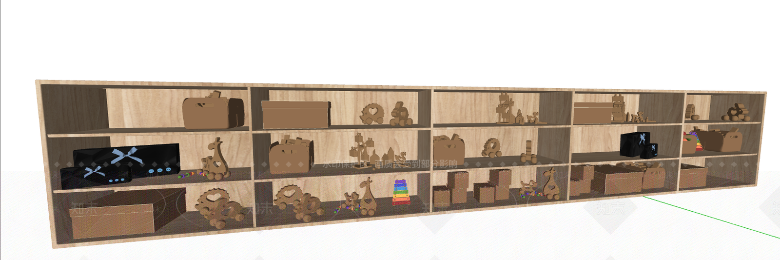 现代风格陈列柜SU模型下载【ID:956874741】