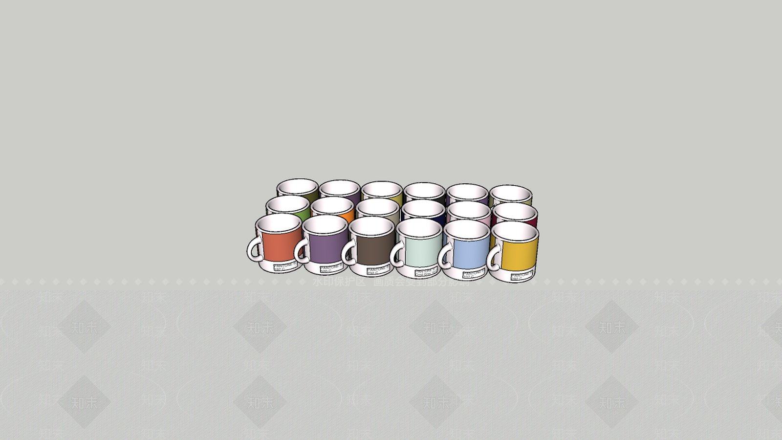 现代风格茶杯SU模型下载【ID:556882480】