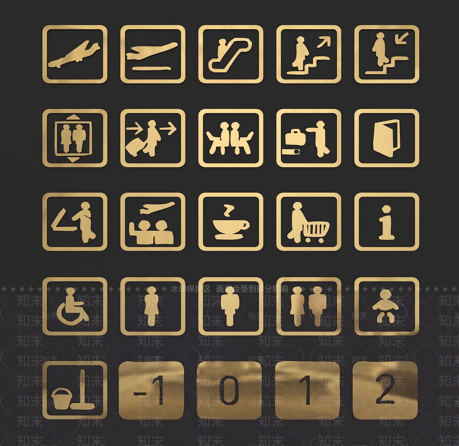 现代航站楼导向标识3D模型下载【ID:256885207】