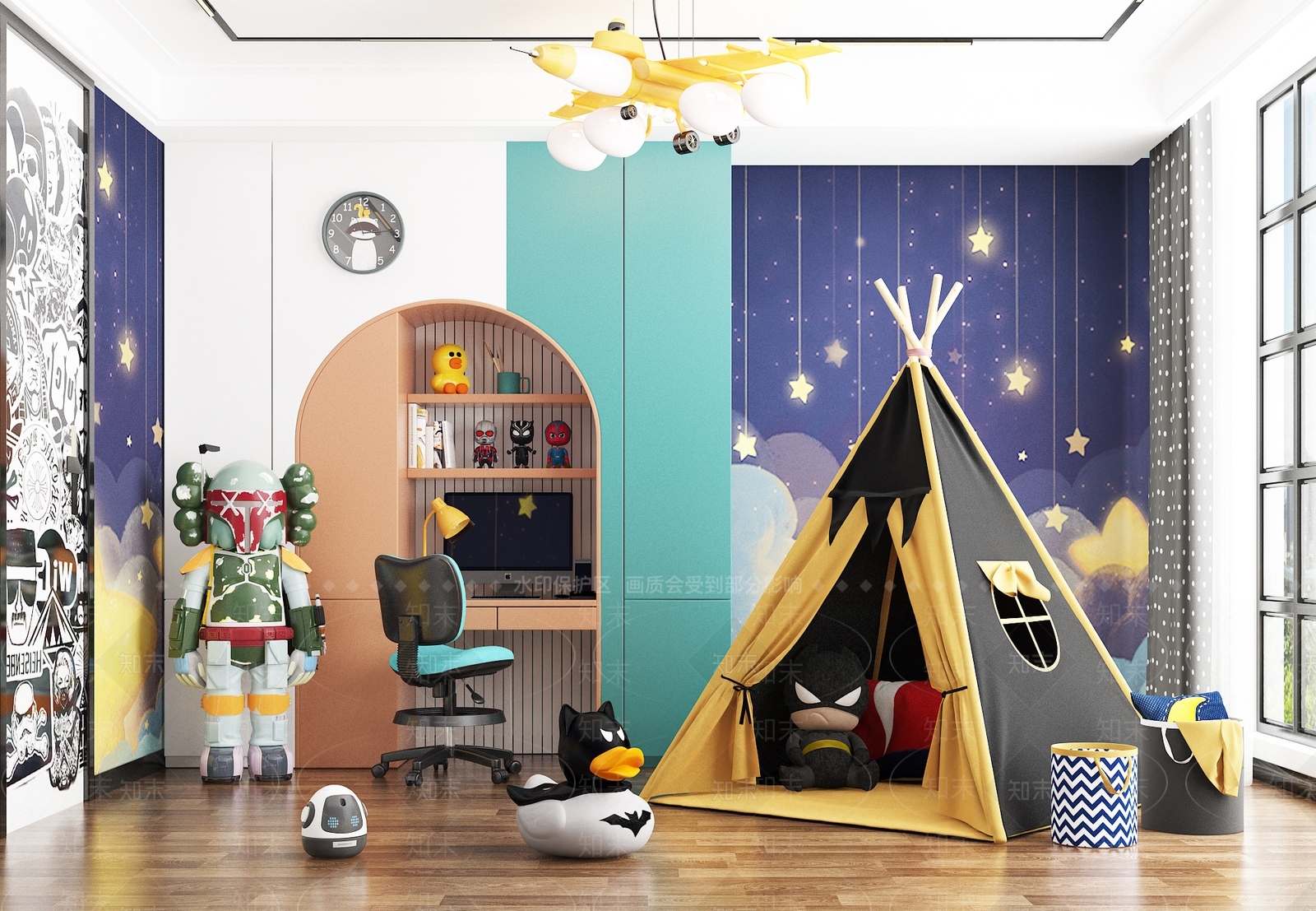 现代儿童玩具房3D模型下载【ID:456908594】