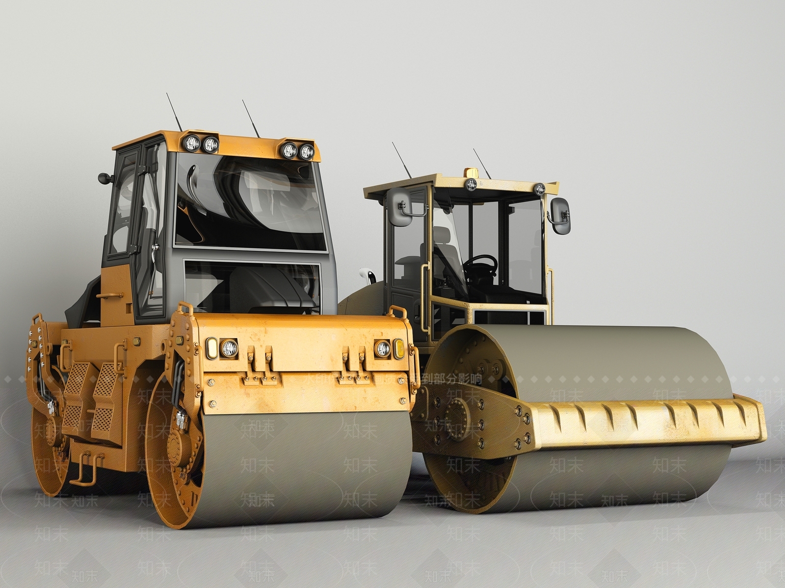 现代压路机3D模型下载【ID:956912247】