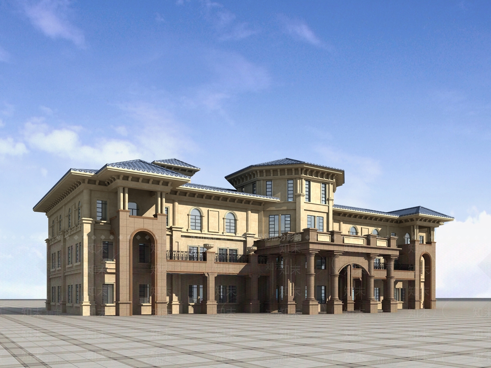 欧式古典办公楼3D模型下载【ID:456915583】