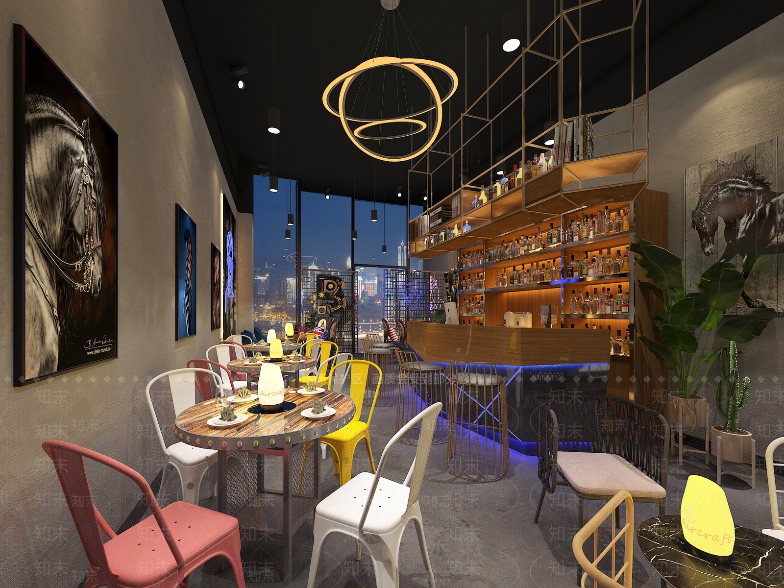 工业风清吧3D模型下载【ID:956946424】