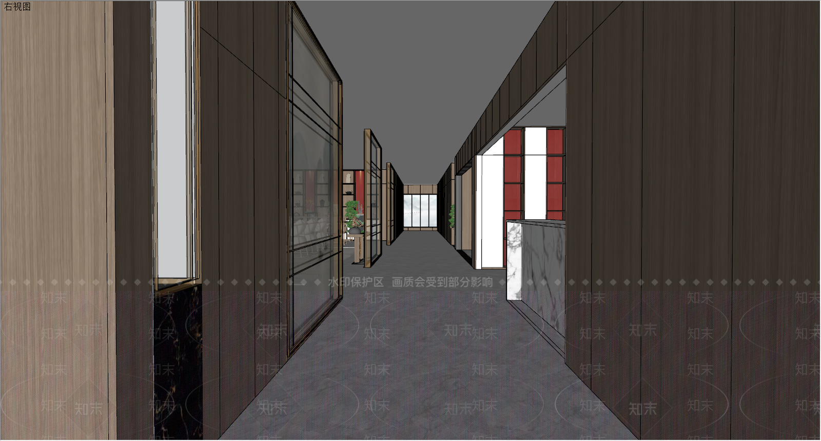 新中式风格酒店会所SU模型下载【ID:956949754】