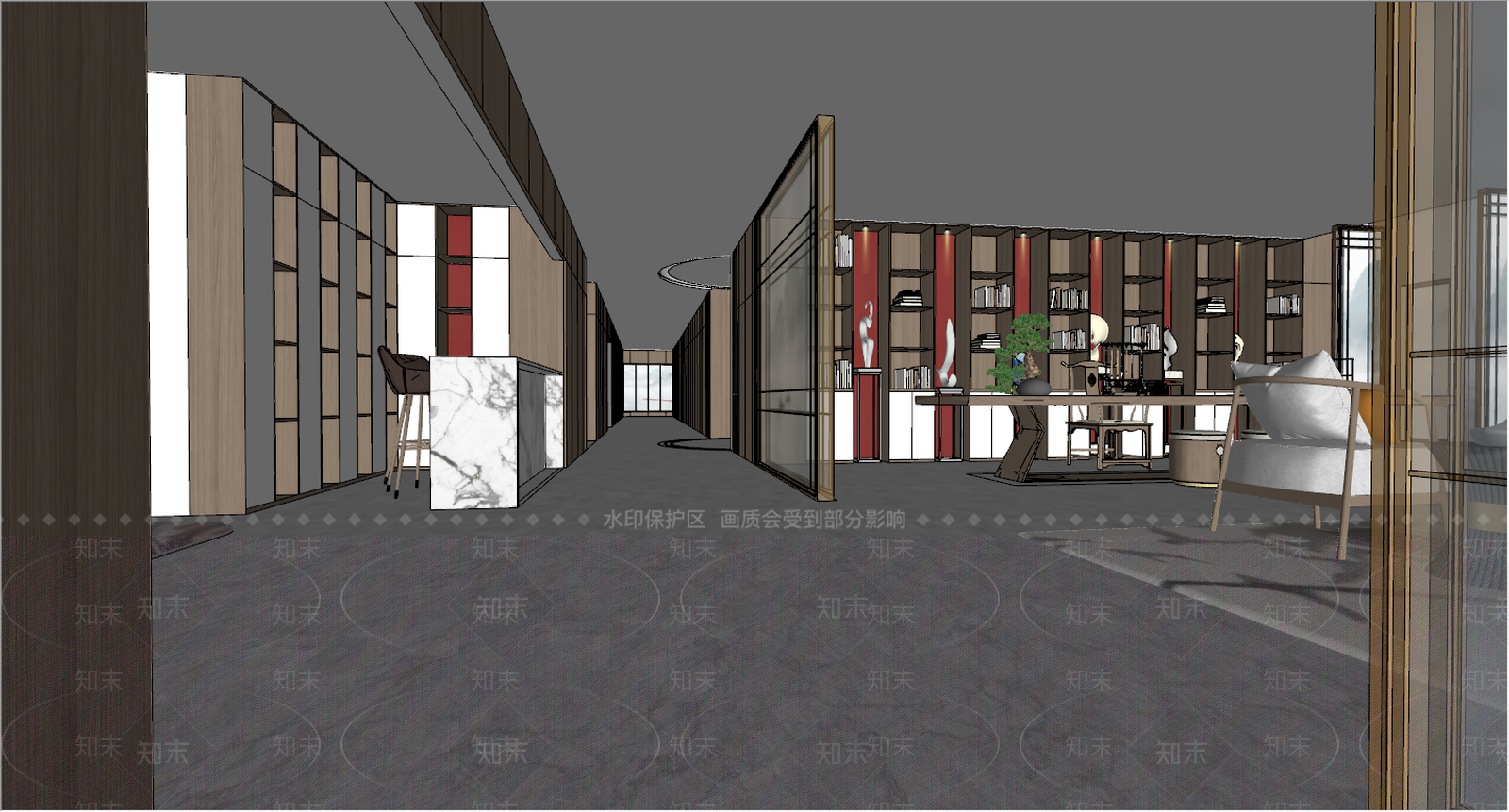 新中式风格酒店会所SU模型下载【ID:956949754】
