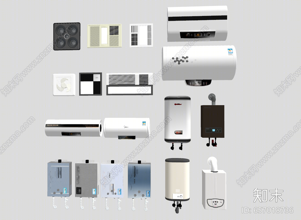 现代电热水器SU模型下载【ID:657018736】
