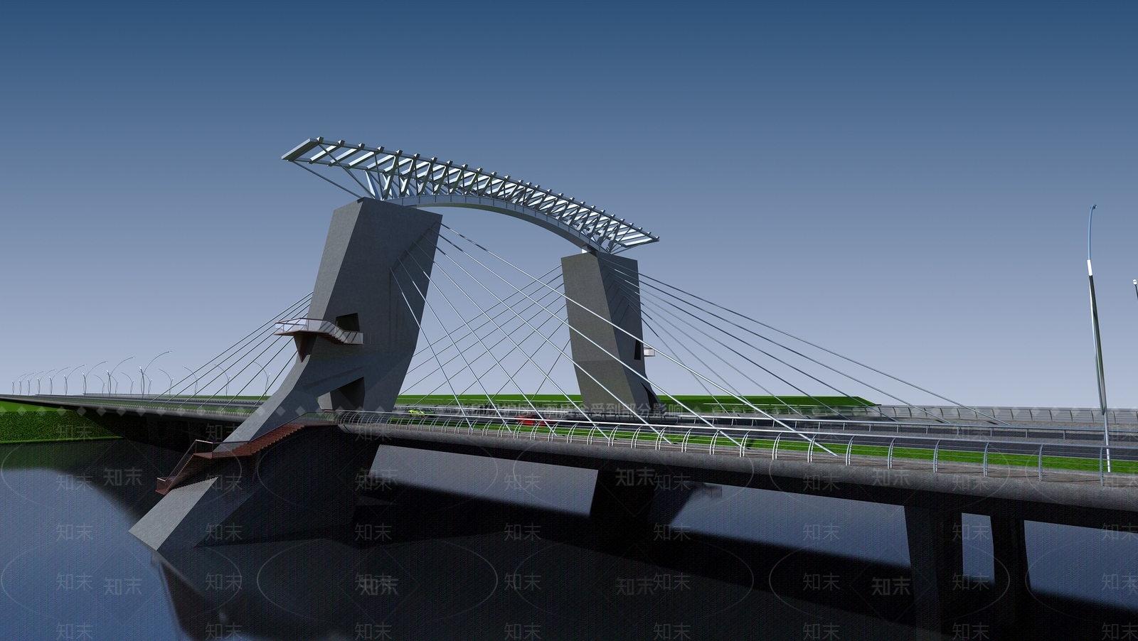 现代桥3D模型下载【ID:657031217】