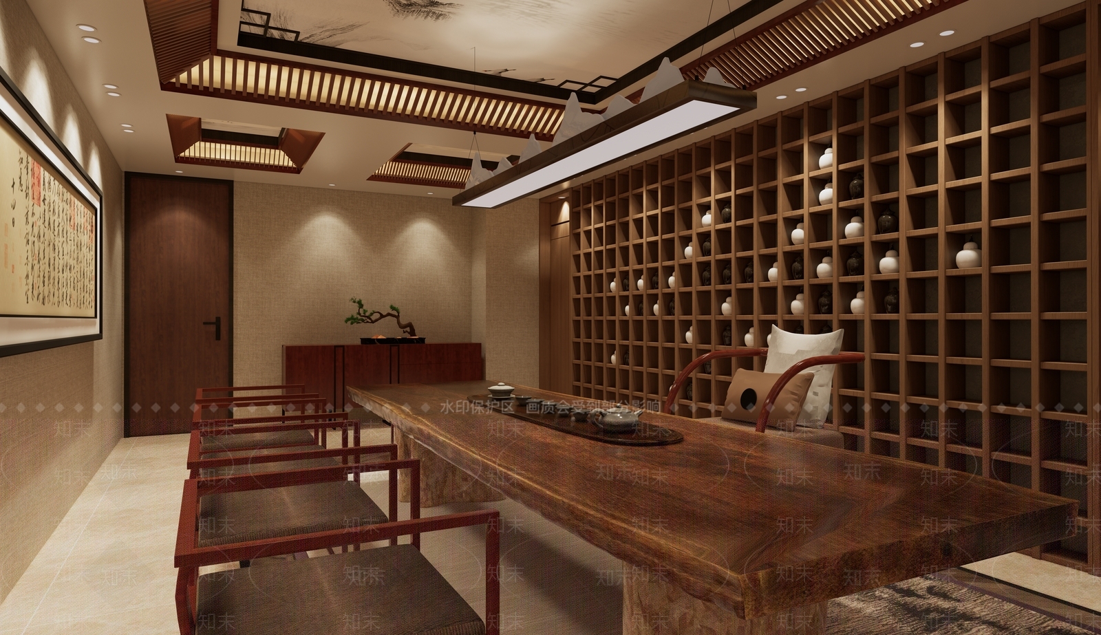 中式风格SPA会所SU模型下载【ID:757034615】
