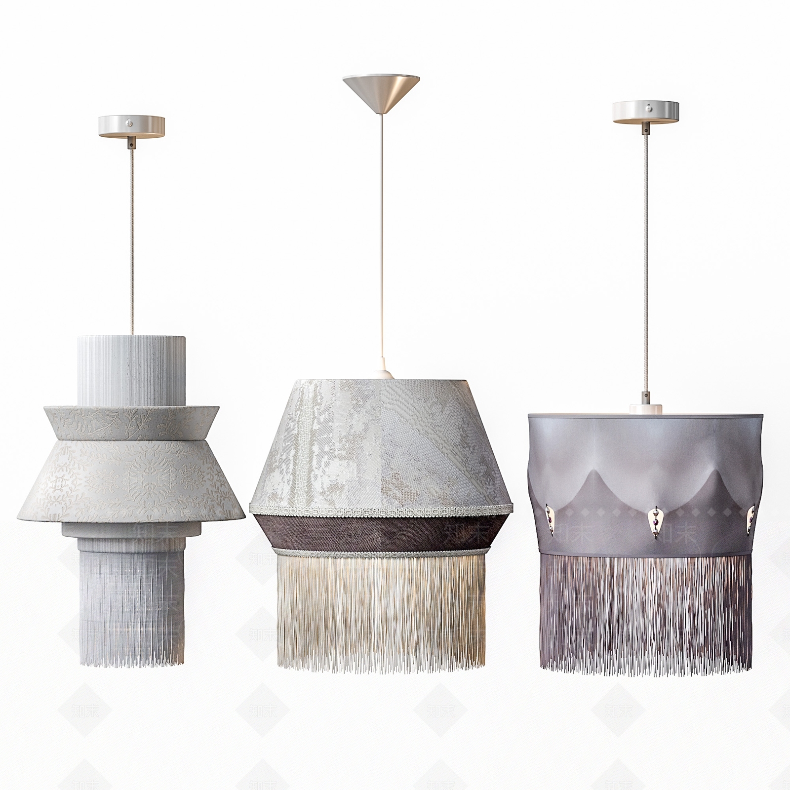 现代布艺灯罩3D模型下载【ID:557049844】