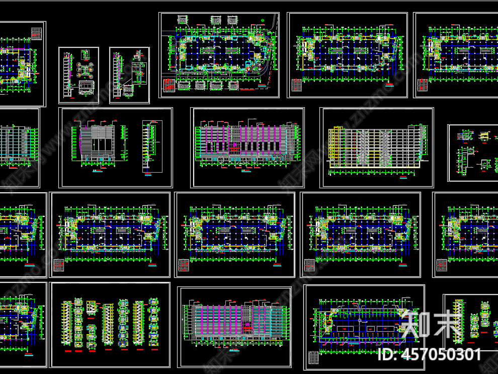 现代大型商场建筑施工图施工图下载【ID:457050301】
