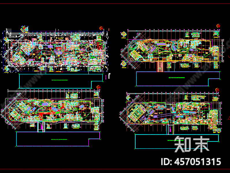现代香港商场办公楼施工图cad施工图下载【ID:457051315】