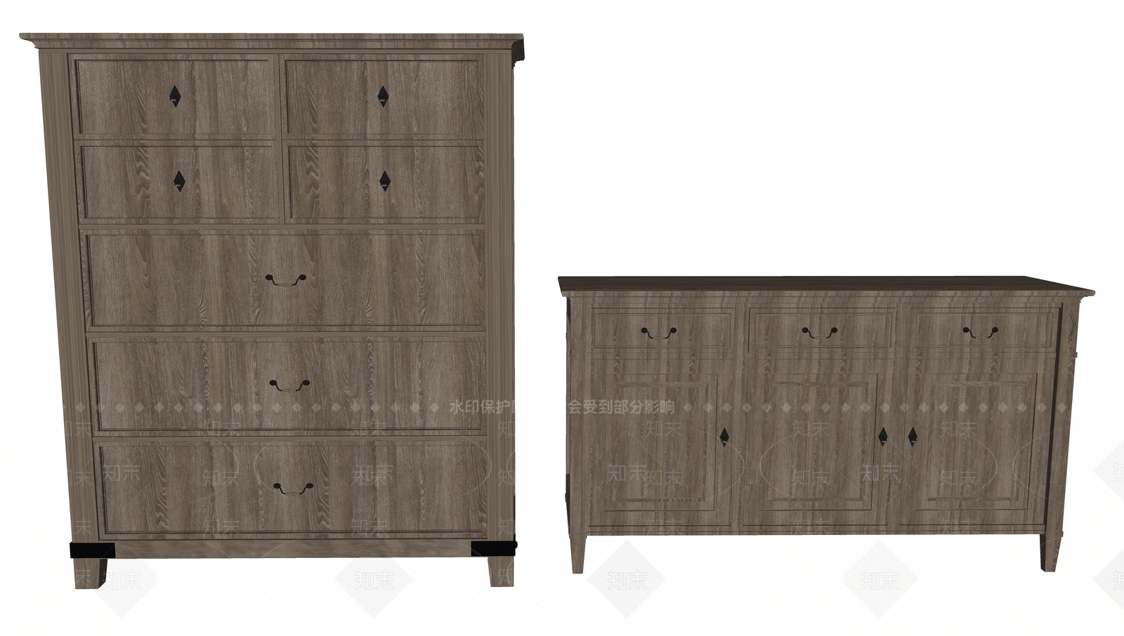 美式风格陈列柜SU模型下载【ID:357056318】