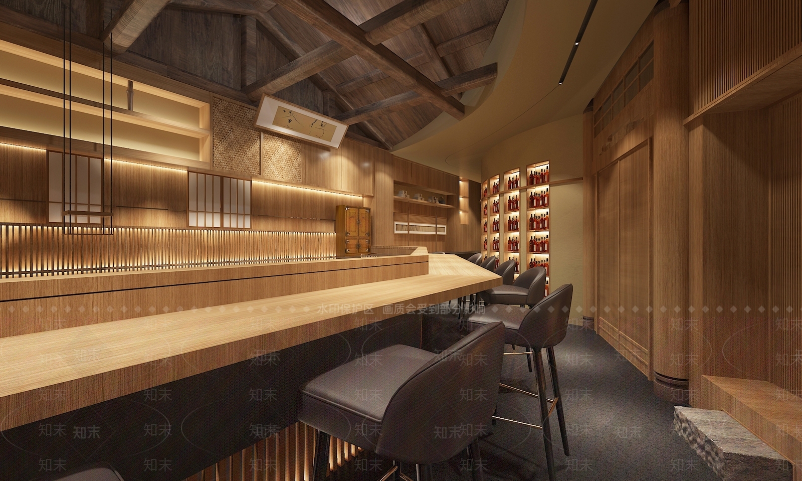 日式料理餐厅3D模型下载【ID:357070342】