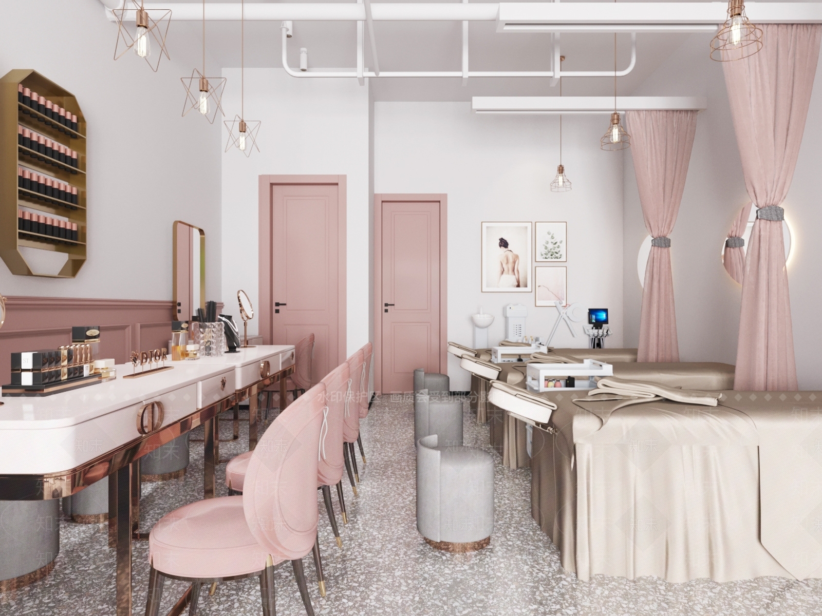 现代轻奢美容美甲店3D模型下载【ID:257138083】