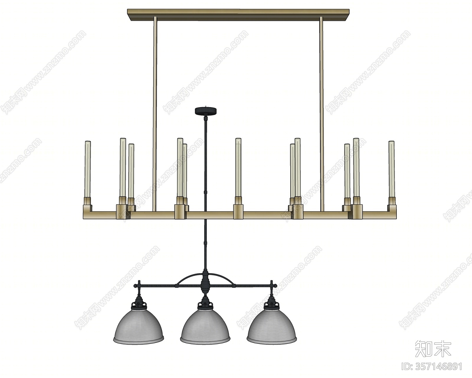 现代风格吊灯SU模型下载【ID:357146891】