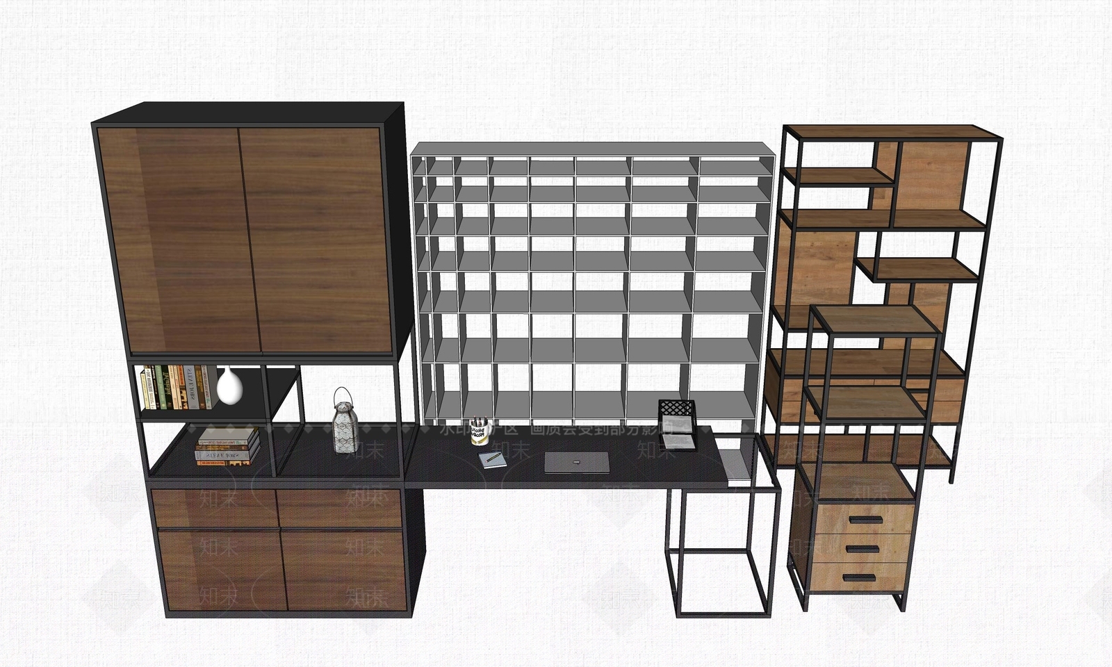 现代风格展示架SU模型下载【ID:257151542】