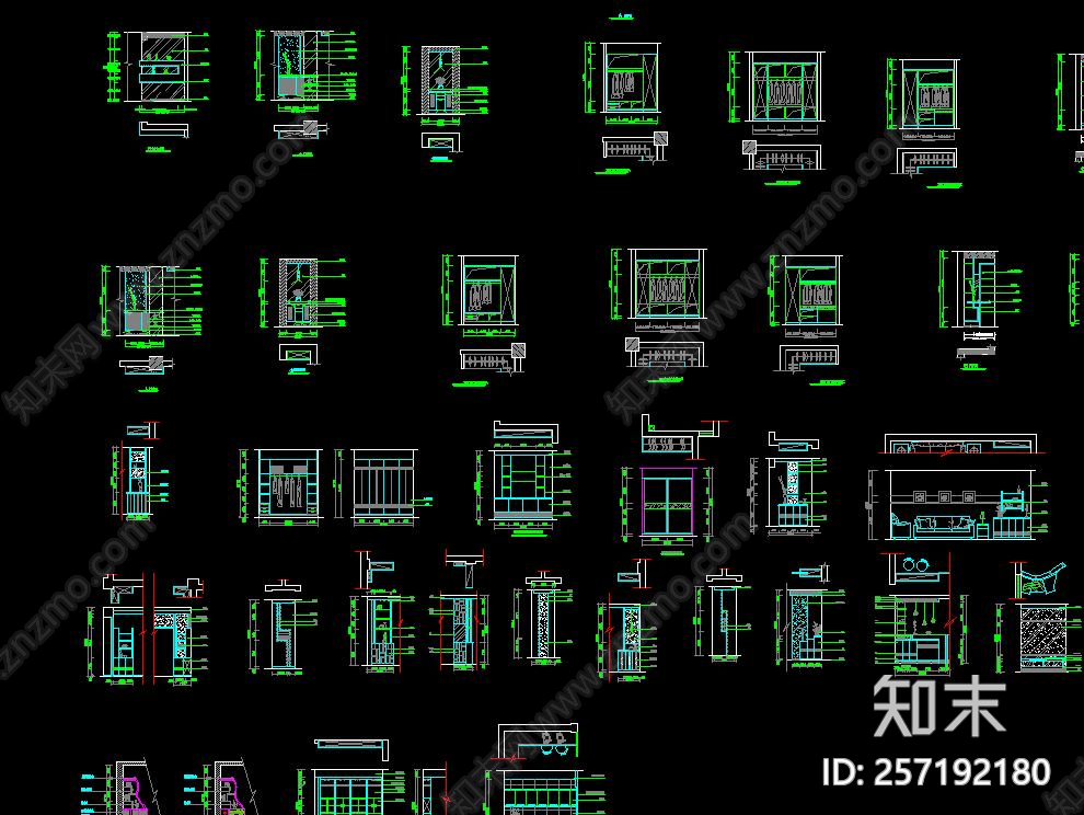 鞋柜造型施工图下载【ID:257192180】