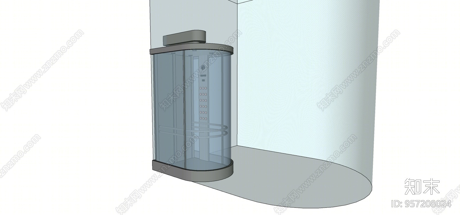 现代风格观光电梯SU模型下载【ID:957208024】